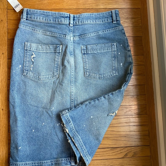 Pilcro Patchwork Denim Midi Skirt 6 NWT - Picture 6 of 11